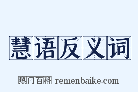 慧语反义词是什么意思的图片